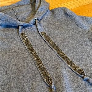 Zara woman knitwear embellished hoodie sweater
